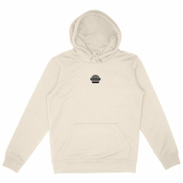 Hoodie Unisexe Borderline - Hoodie dans le merch Borderline - ivoire écriture noire - de face : logo Borderline